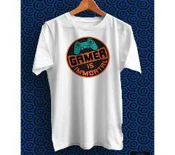 Gamer Is Immortal White Polyester Half Sleeve T-Shirt for Men