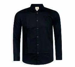 Full Sleeve Solid Color Shirt For Men - Black - Cod 308