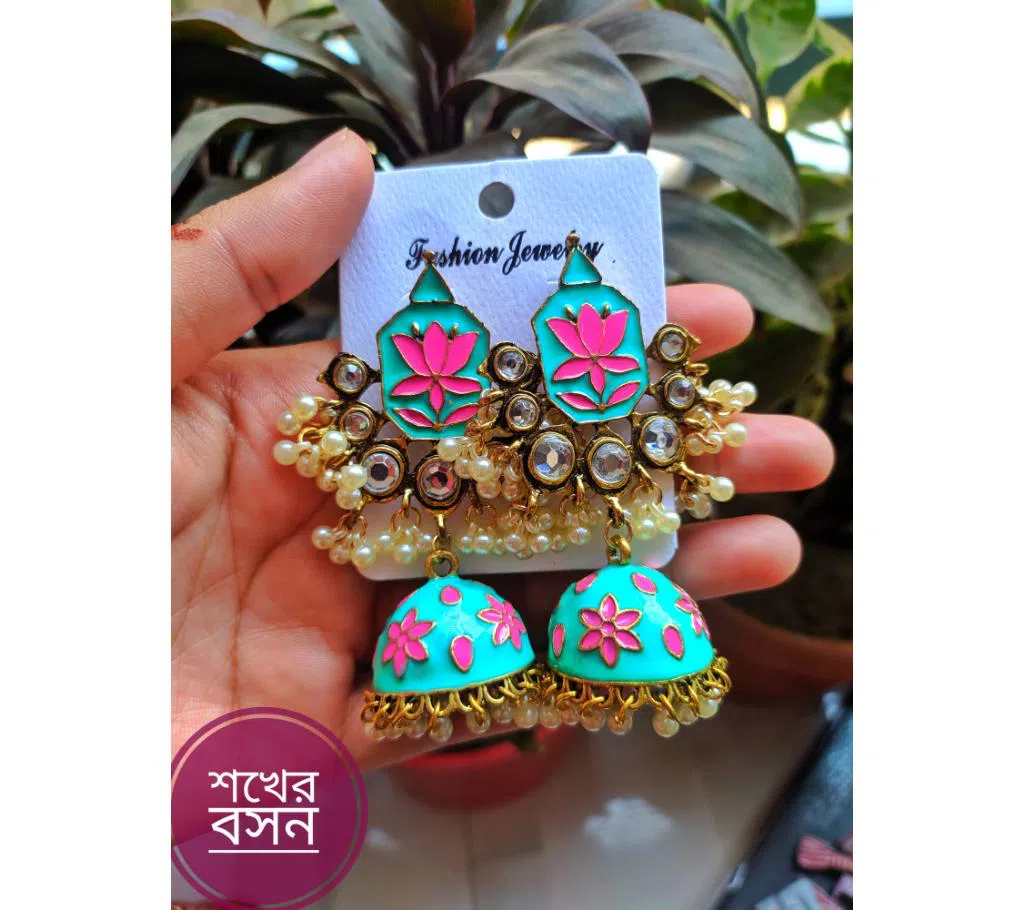 Indian Joypuri Minakari Collection Multi Color Earrings For women and girls