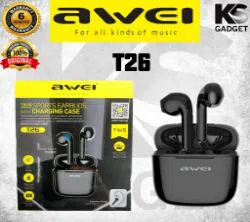AWEI T26 TWS Earbuds Waterproof Stereo Sound HiFi Bass Sound Touch Contorl Earphone