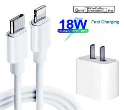Apple 18W PD Fast Charger Adapter with USB-C to Lightning Cable Copy