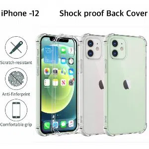 iPhone-12 (6.1 inch )Four corner transparent soft bumper case with super camera protection