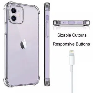 iPhone-12 MINI Four corner transparent soft bumper case with super camera protection