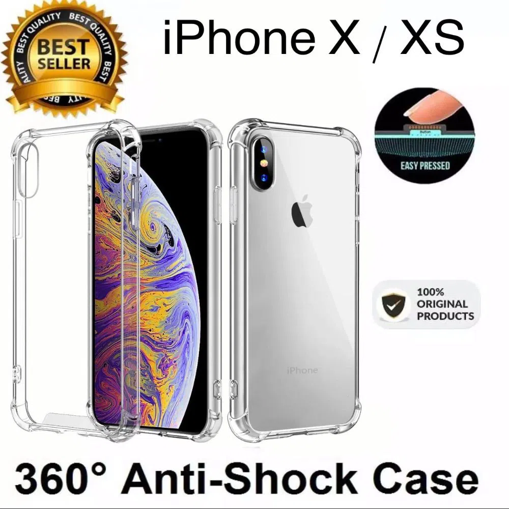 IPhone X / XS Shock proof / Break proof Transparent clear TPU back cover