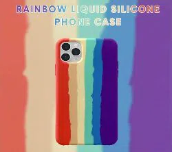 Apple iPhone 11 PRO Rainbow Series Liquid Silicone Case with apple logo