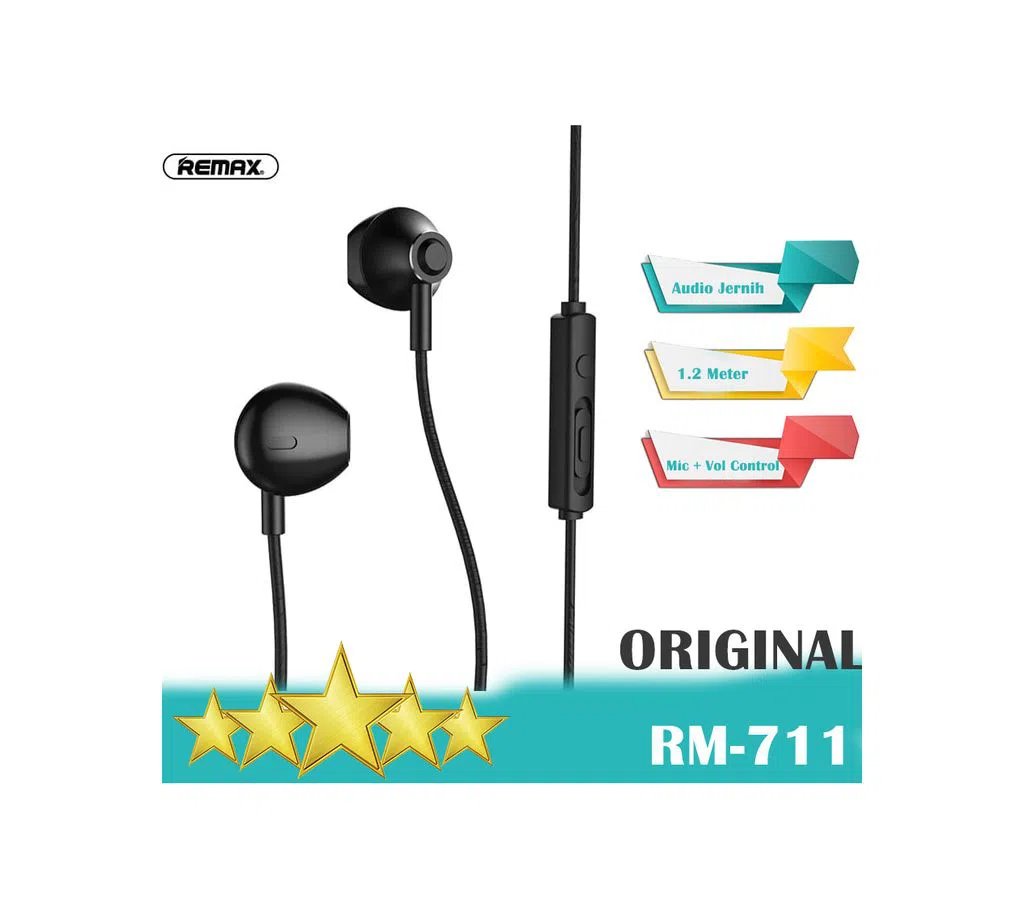 Remax RM 711 Wired Headset Noise Cancelling