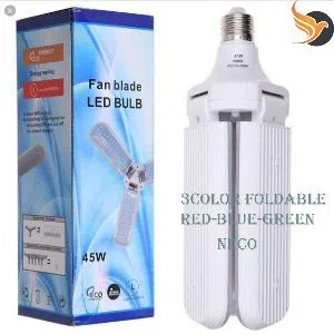 Foldable Fan Blade LED Light Blub (3 Color)