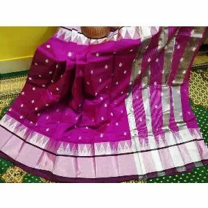 Pink Color Tangail Half Silk Saree for Women