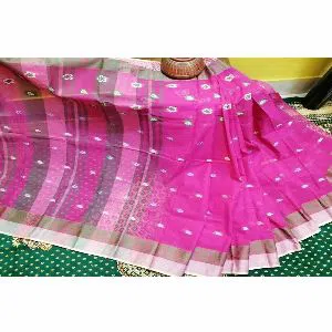 Tat COTTON Saree With BLOUSE Piece For Women