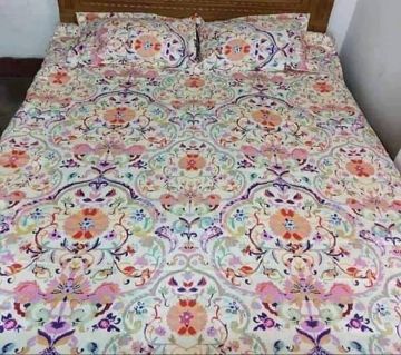 Double Size Bedsheet and pillow Cover(08 ft × 7.5 ft)