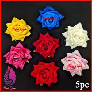 Artificial Velvet Rose Flower for Jewelry Making / Decoration / DIY Work - 5pcs (Big Size)