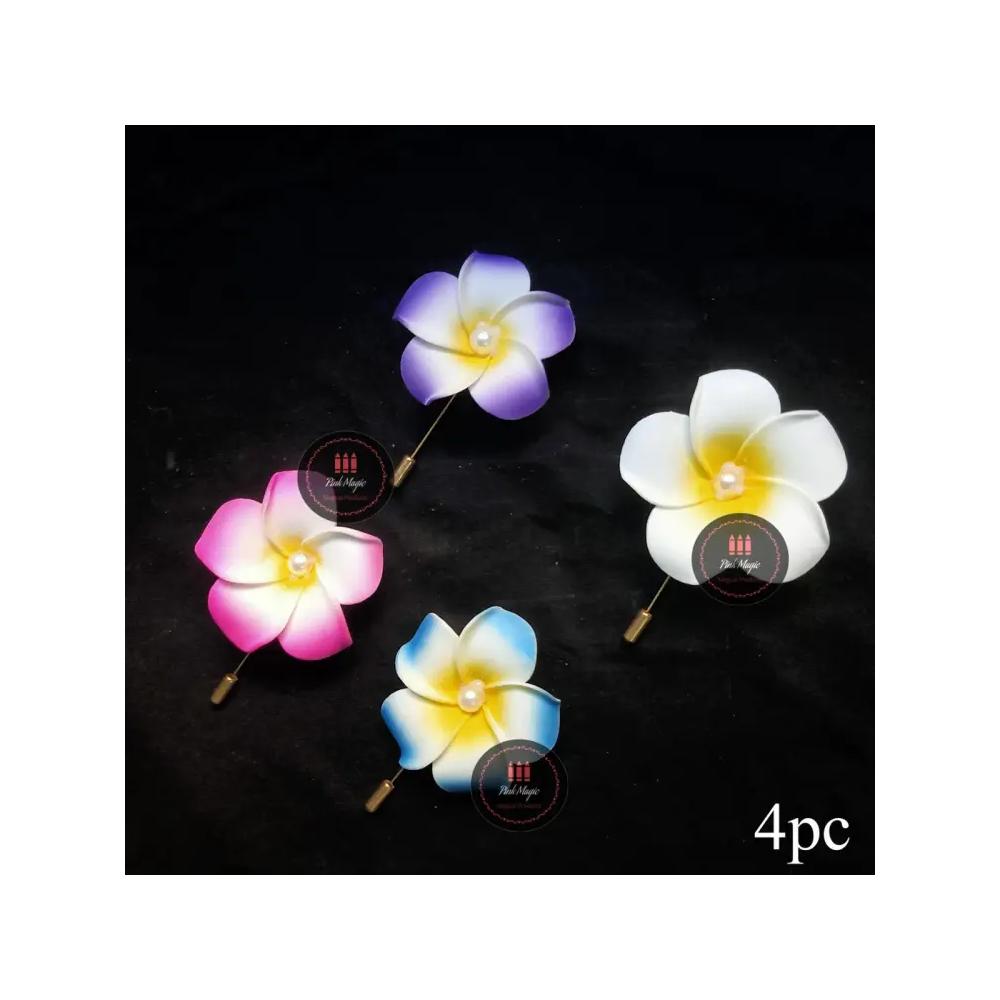 Artificial Kathgolap Foam Flower Hijab Pin - 4pcs (Set)