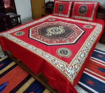 King Size Cotton bedsheet set-red 
