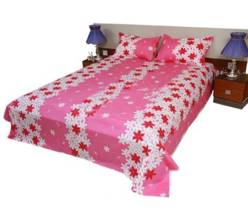 King Size Cotton bedsheet set-pink 
