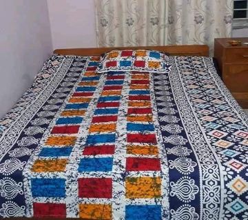 King Size Bedsheet 01 with 2 pillow cover - Multicolor