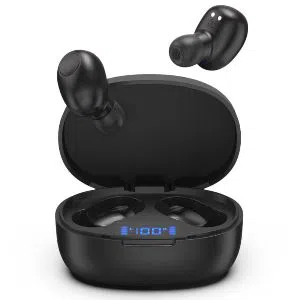 Realme T14 Tws Wireless Headphones LED Display with Touch Control Device- Black