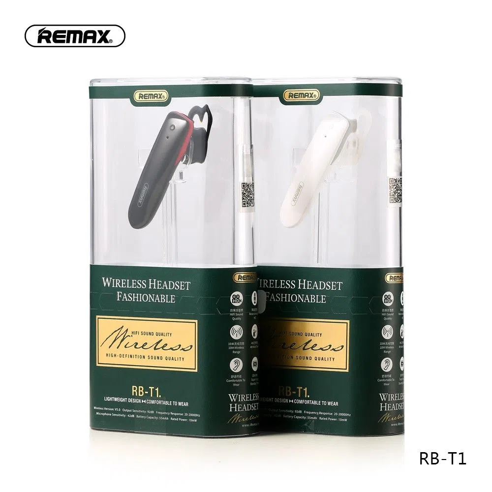Remax RB-T1 Bluetooth Headset Wireless Music Earphone HD Sound Microphone
