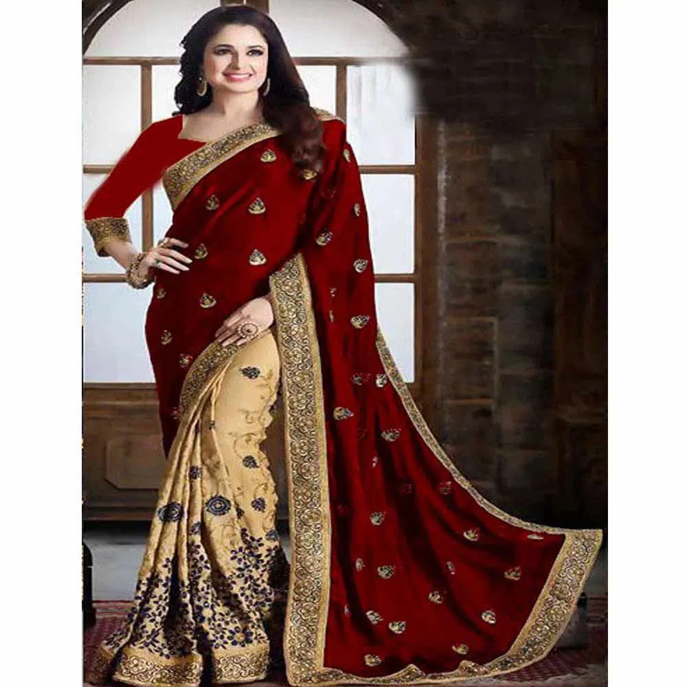 Indian Weightless Georgette Replica Sharee With Blouse Pcs