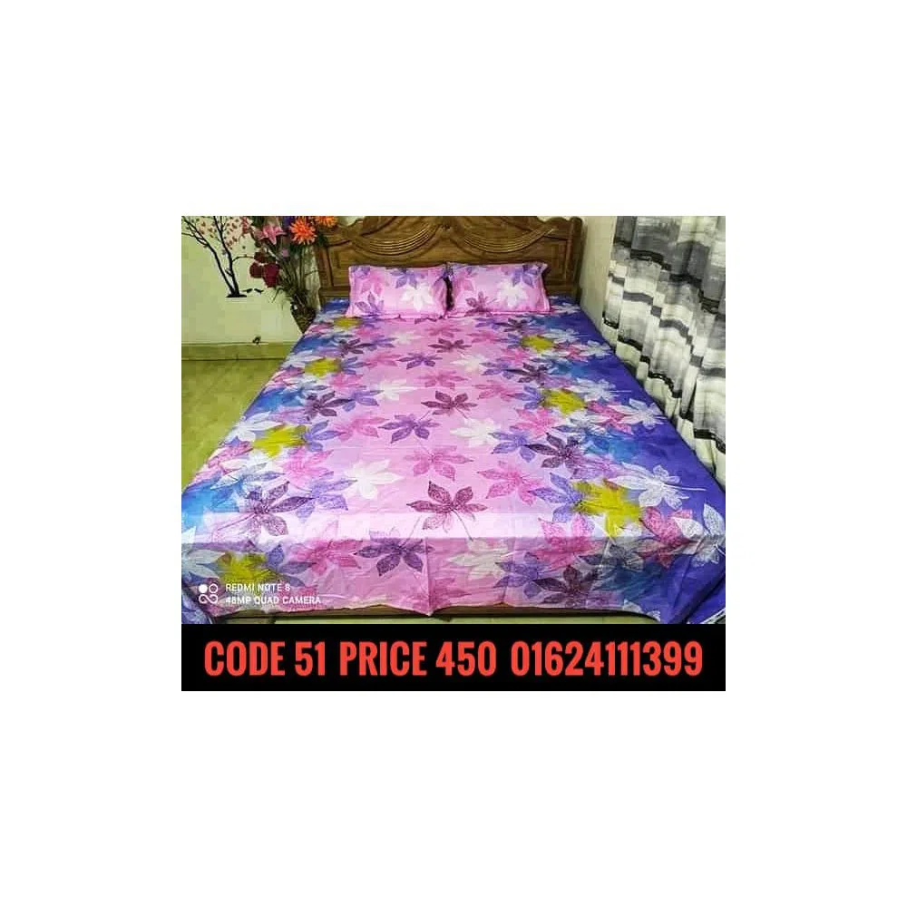  King size Cotton bedhseet set With 2 Piece Pillow Cover=X-Pink 