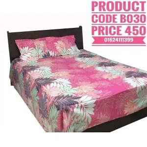  King size Cotton bedhseet set With 2 Piece Pillow Cover=X -Pink 