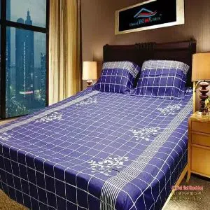 Cotton Double Size Bed Sheet with 2 Pillow Covers