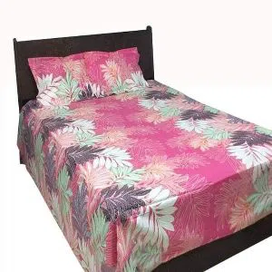 Cotton Double Size Bed Sheet with 2 Pillow Covers
