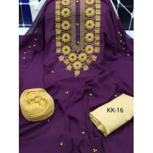 Un-stitched Weightless Georgette  Embroidery Work Shalwar Kameez For Women