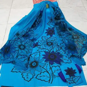 Unstitched Multi-color Soft Cotton Screen Print Salwar Kameez For Women