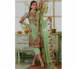 Un-stitched Weightless Georgette Party Wear Embroidery Design Shalwar Kameez Suits For Women Pest
