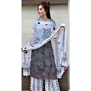 Unstitched cotton screen print Shalwar Kameez For Women