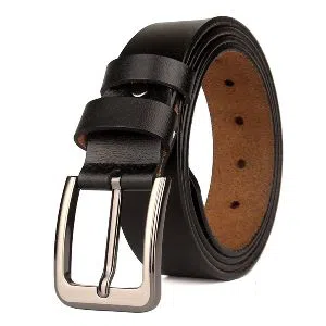  Artificial Leather Formal Belt For Men-Black 