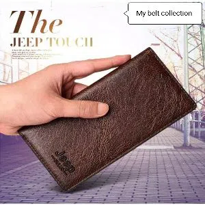 Jeep chocolate  Artificial Leather Long wallet Mobile Wallet  for men