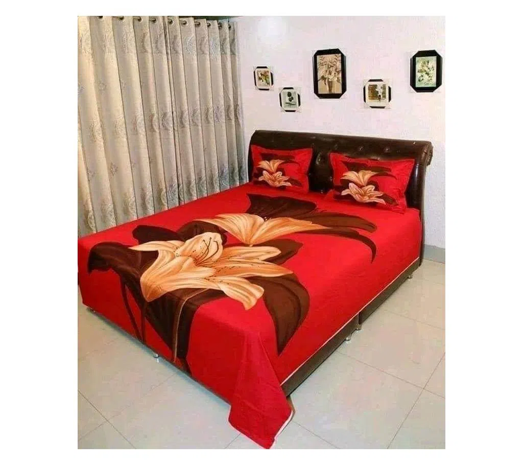 Cotton Double size Bedsheets-red