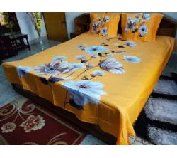 Double Size Cotton Bedsheets-yellow