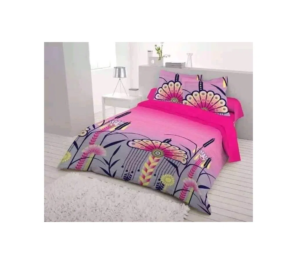 double size cotton bedsheets-pink