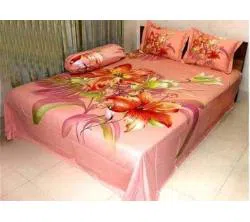 double size cotton bedsheets-pink