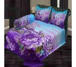 double size cotton bedsheets-purple