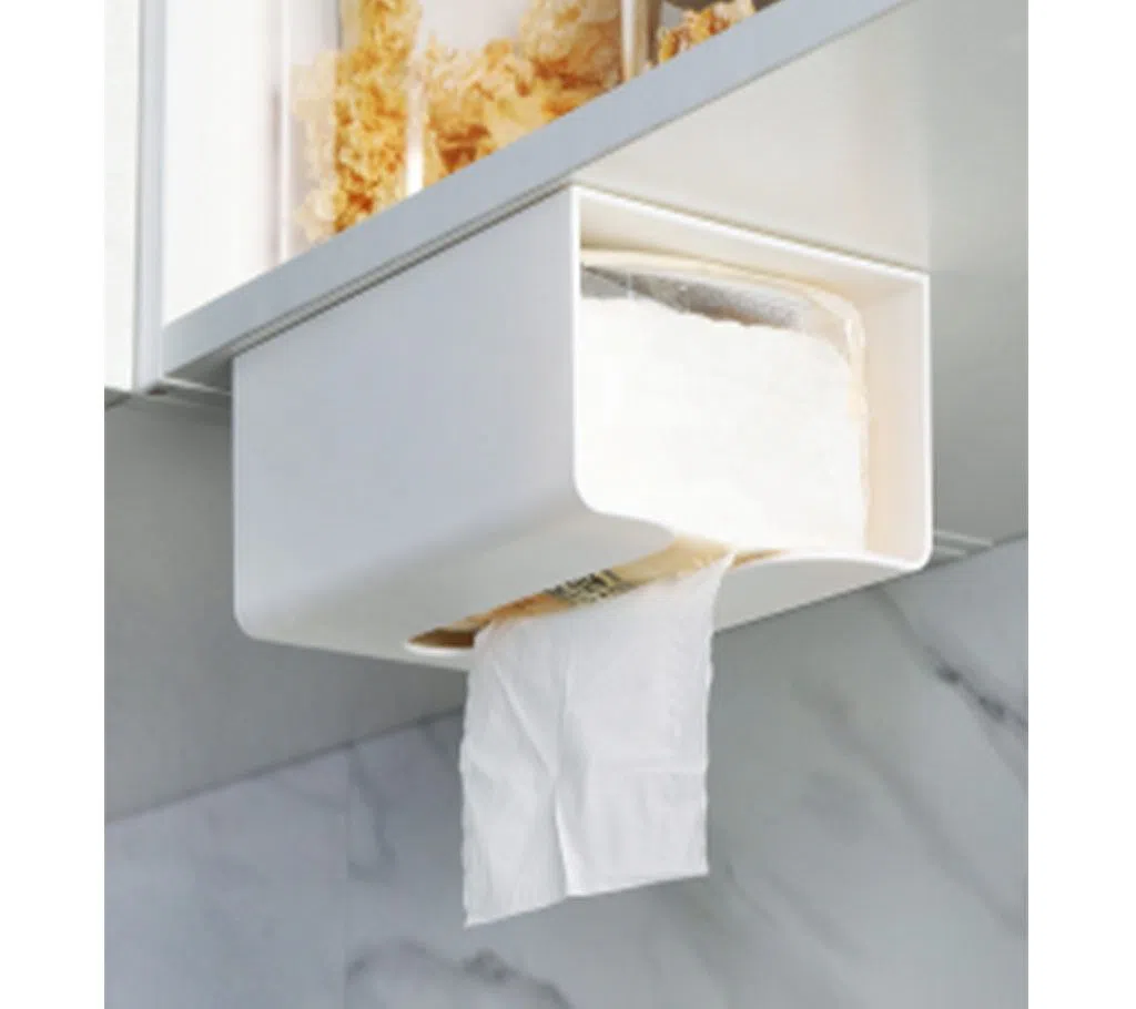 Kitchen Tissue Box Holder - White 
