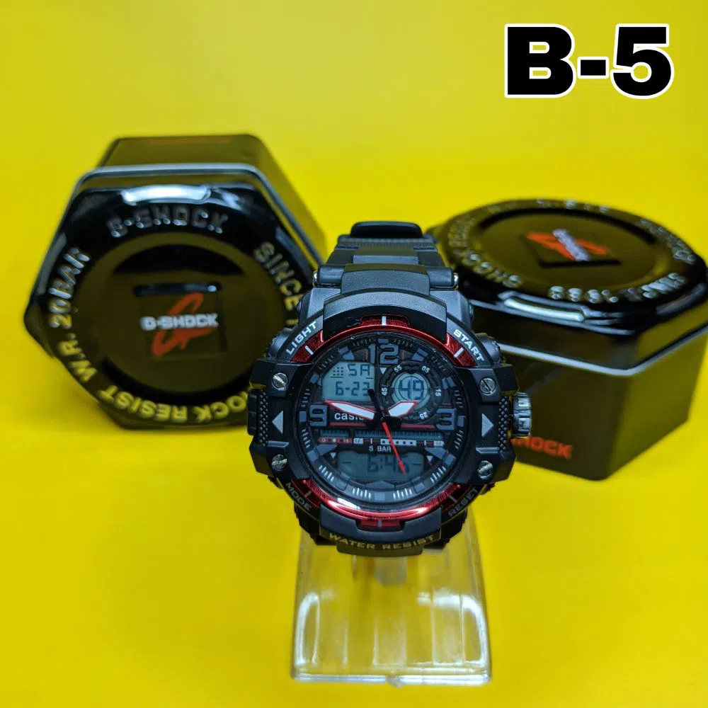 G-Shock Waterproof Dual Display Watch For Men (Red)