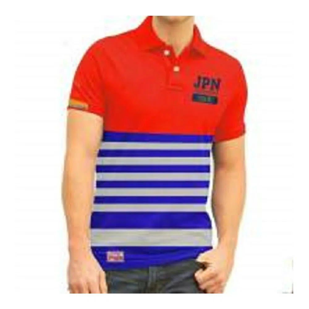 Red and navy Stripe Polo