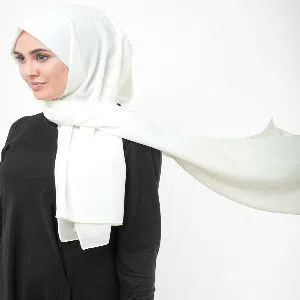 Chiffon georgette hijab - White