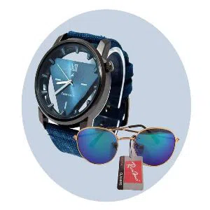 fastrack gents watch ray-ban sunglasses -combo