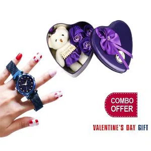 valentine day combo offer ladies watch gift box