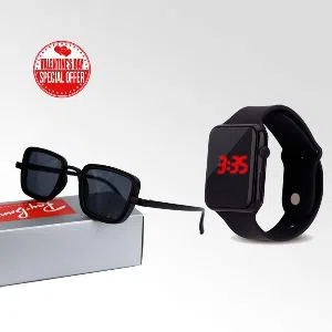 rayban mens sunglass and Led  watch combo offer