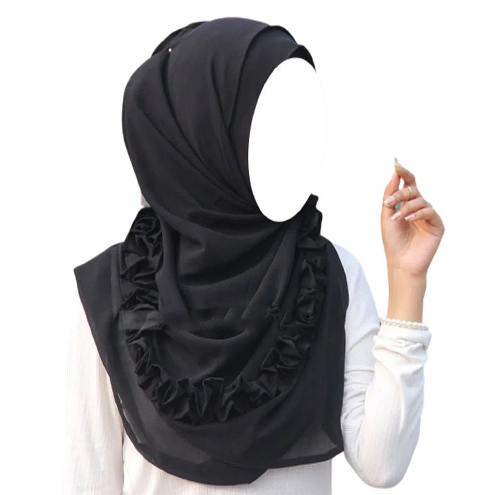 Ready To Wear Instant Hijab Scarf - Black