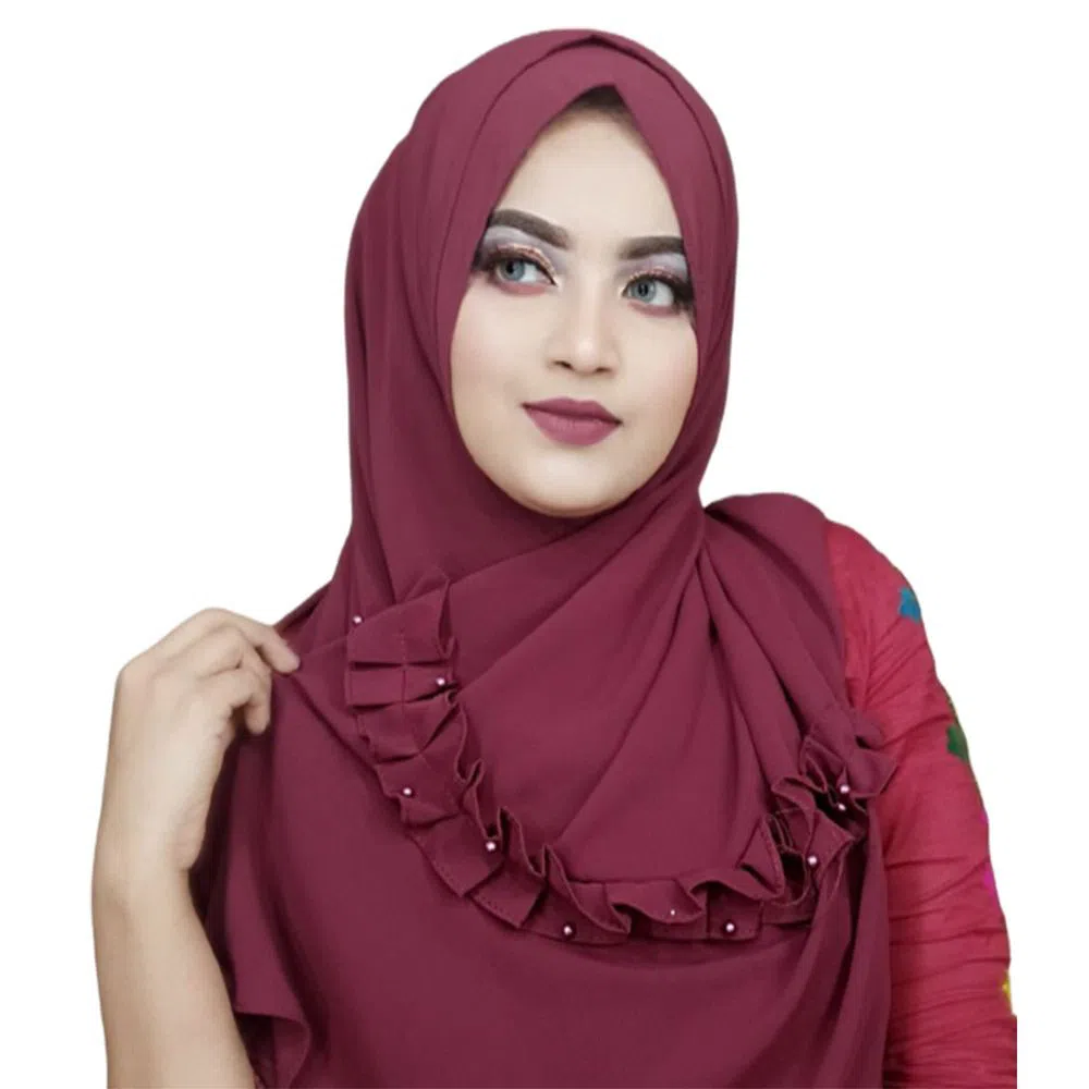 Ready To Wear Instant Hijab Scarf - Maroon