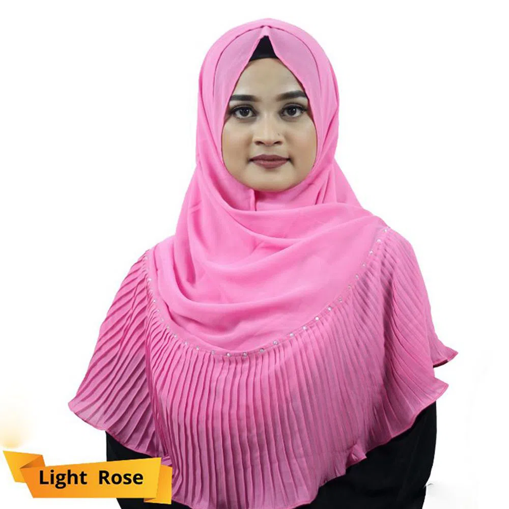 Chiffon Georgette hijab Kuchi - Pink