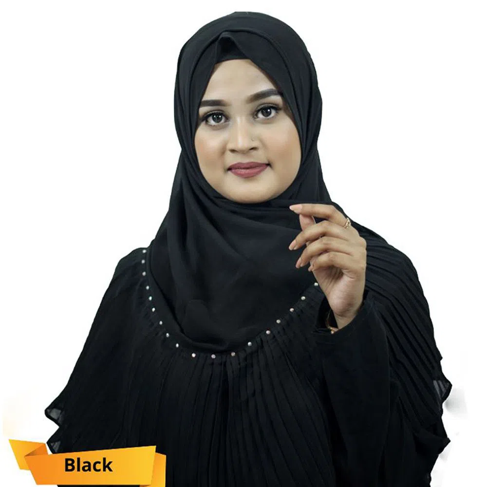 Chiffon Georgette hijab Kuchi - Black