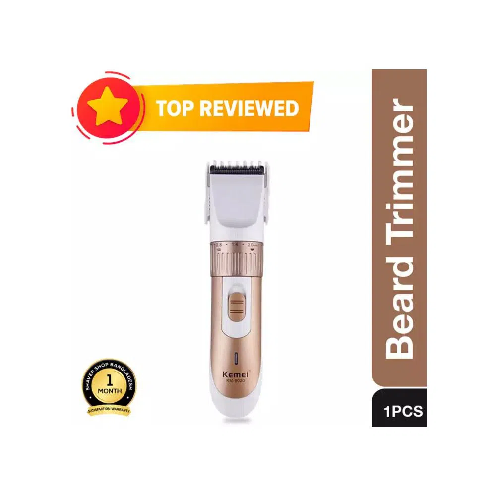 KM-9020 Rechargeable Hair Clipper & Trimmer - White & Gold