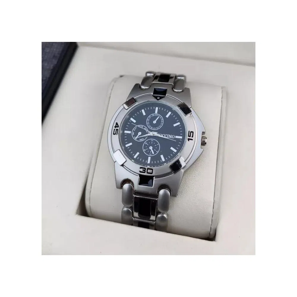 Staainless Steel Silver Watch For Men 